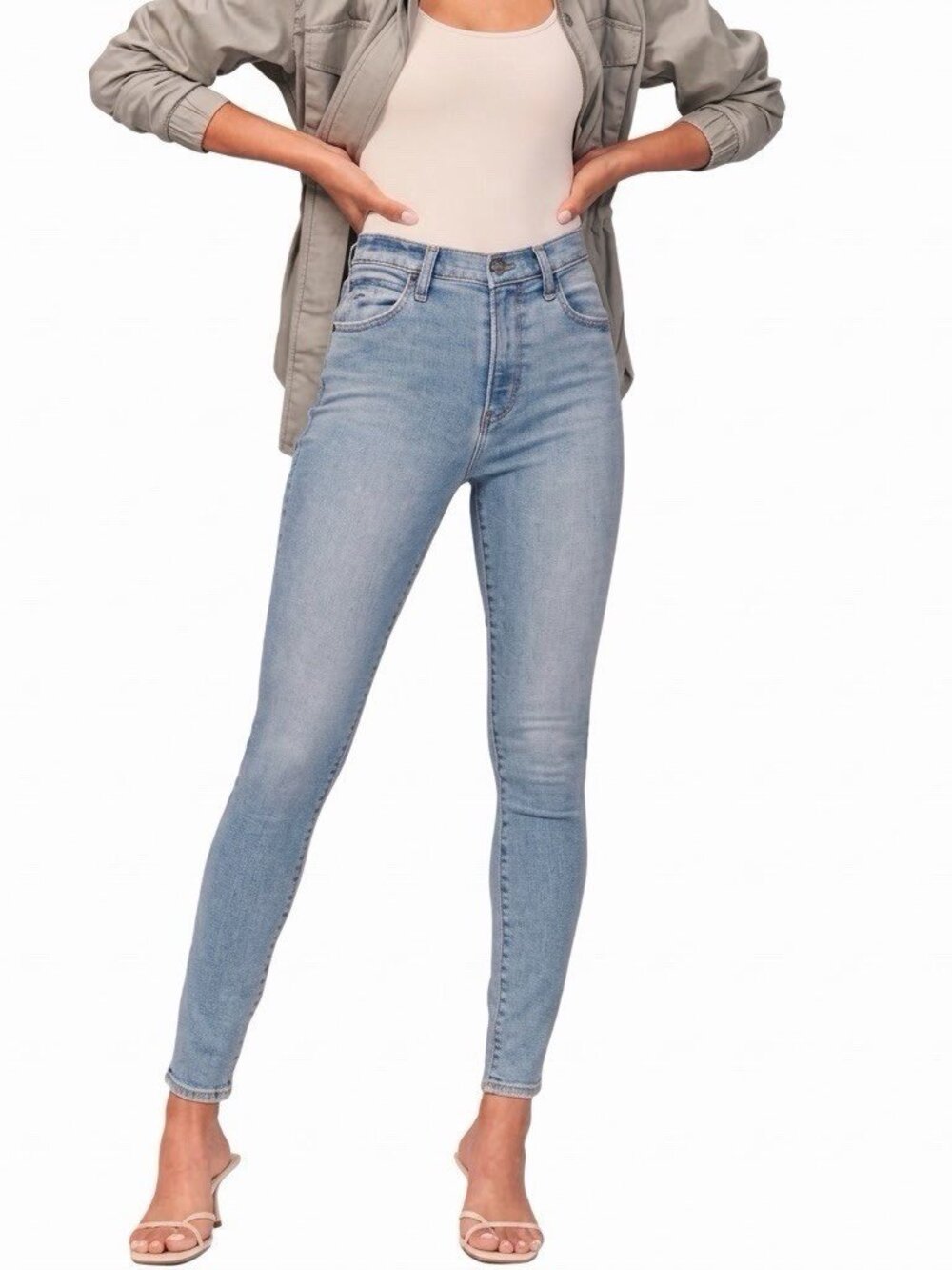 Abercrombie & Fitch Super Skinny Jeans Womens 2/26 Blue Denim Comfort High Rise